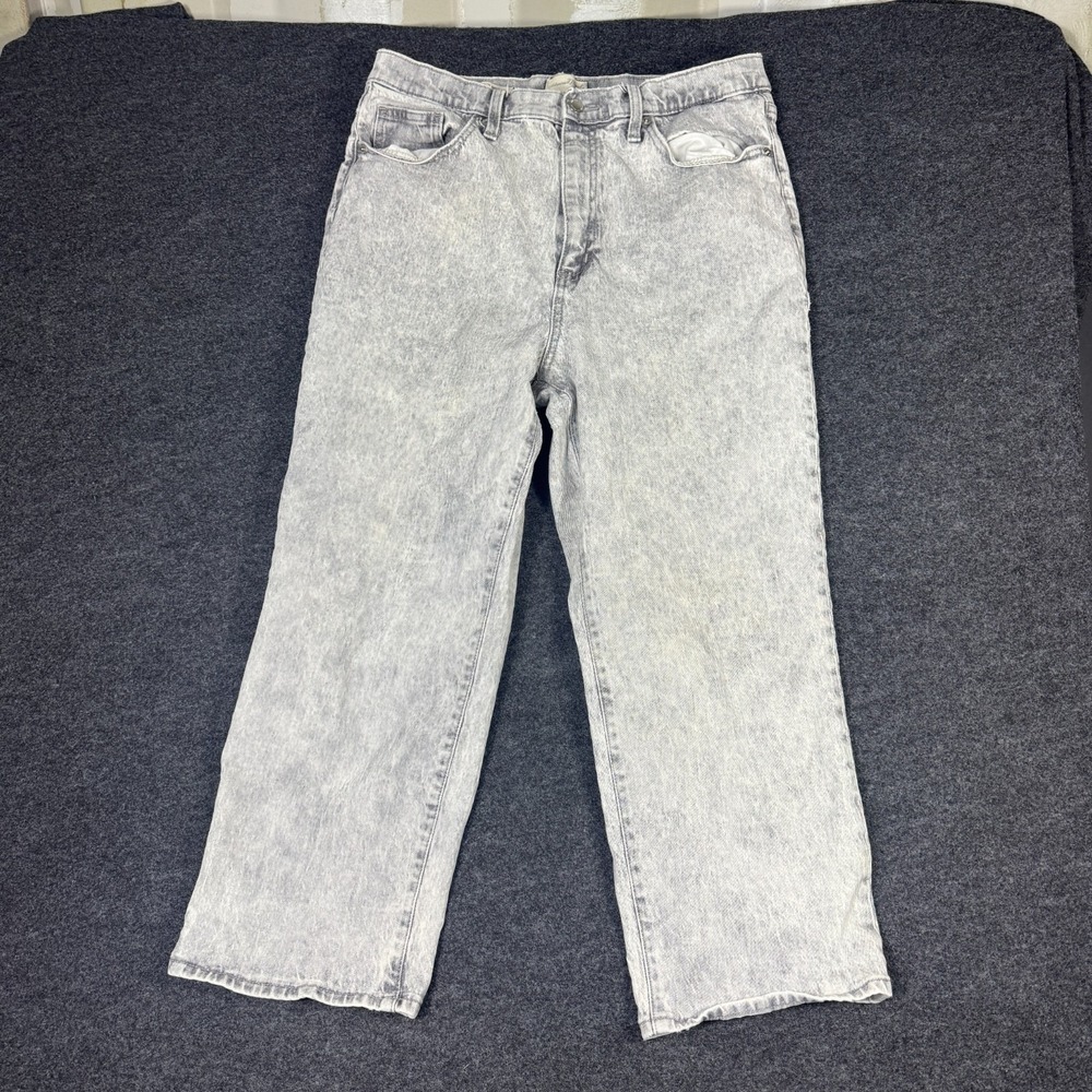 Universal Thread Vintage Straight Jeans Womens 14/32S Gray Denim Pockets Casual